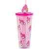 Silver Buffalo Sanrio Hello Kitty And Friends Featuring Kuromi and Little Twin Stars Plastic Cold Cup with Lid and Topper Straw, 24 ounces(My Melody)