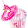 Silver Buffalo Sanrio Hello Kitty And Friends Featuring Kuromi and Little Twin Stars Plastic Cold Cup with Lid and Topper Straw, 24 ounces(My Melody)