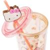 Silver Buffalo Sanrio Hello Kitty And Friends Featuring Kuromi and Little Twin Stars Plastic Cold Cup with Lid and Topper Straw, 24 ounces(Sanrio Hello Kitty Apples and Cinnamon)