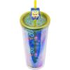 Silver Buffalo Sanrio Hello Kitty And Friends Featuring Kuromi and Little Twin Stars Plastic Cold Cup with Lid and Topper Straw, 24 ounces(Spongebob Squarepants: Jumpin’ Jellyfish)