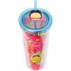 Silver Buffalo Sanrio Hello Kitty And Friends Featuring Kuromi and Little Twin Stars Plastic Cold Cup with Lid and Topper Straw, 24 ounces(Spongebob Squarepants Trippy)