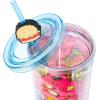 Silver Buffalo Sanrio Hello Kitty And Friends Featuring Kuromi and Little Twin Stars Plastic Cold Cup with Lid and Topper Straw, 24 ounces(Spongebob Squarepants Trippy)