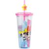 Silver Buffalo Sanrio Hello Kitty And Friends Featuring Kuromi and Little Twin Stars Plastic Cold Cup with Lid and Topper Straw, 24 ounces(The Powerpuff Girls New)