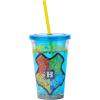 Silver Buffalo Harry Potter Chibi Crest Wizard in Training Plastic Snow Globe Cold Cup w/Lid and Straw, 14 Ounces