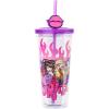 Silver Buffalo Sanrio Hello Kitty And Friends Featuring Kuromi and Little Twin Stars Plastic Cold Cup with Lid and Topper Straw, 24 ounces(Bratz Flames and Full Lips)