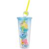 Silver Buffalo Sanrio Hello Kitty And Friends Featuring Kuromi and Little Twin Stars Plastic Cold Cup with Lid and Topper Straw, 24 ounces(Care Bears Happy Sunshine)