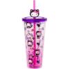 Silver Buffalo Sanrio Hello Kitty And Friends Featuring Kuromi and Little Twin Stars Plastic Cold Cup with Lid and Topper Straw, 24 ounces(Hello Kitty Black Cat Halloween)