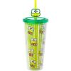 Silver Buffalo Sanrio Hello Kitty And Friends Featuring Kuromi and Little Twin Stars Plastic Cold Cup with Lid and Topper Straw, 24 ounces(Keroppi)