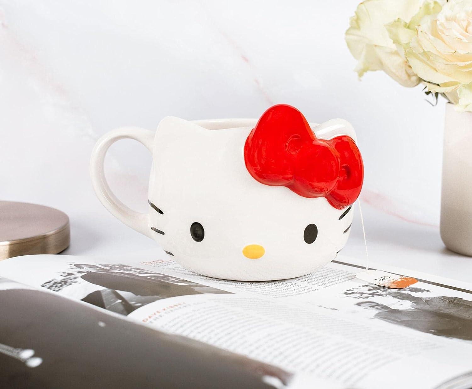 imageSilver Buffalo Hello Kitty Face Ceramic 3D Sculpted Mug 22Ounces