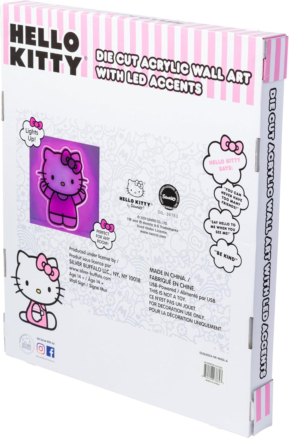 imageSilver Buffalo Hello Kitty Face with Pink Bow 20ct Decorative String Lights 7 Feet Long Battery Powered Batteries Not Included Pink LED Indoor Use OnlyHello Kitty Face LED Neon Light