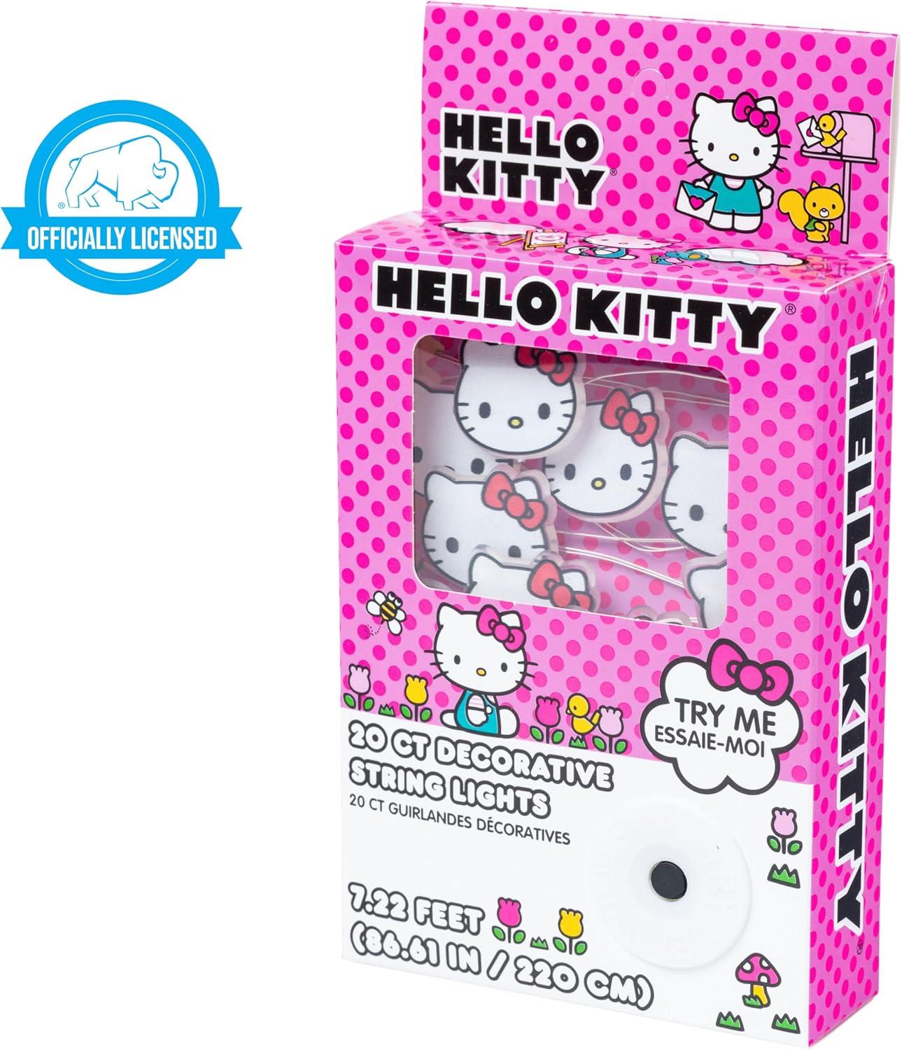 imageSilver Buffalo Hello Kitty Face with Pink Bow 20ct Decorative String Lights 7 Feet Long Battery Powered Batteries Not Included Pink LED Indoor Use OnlyCentral Perk