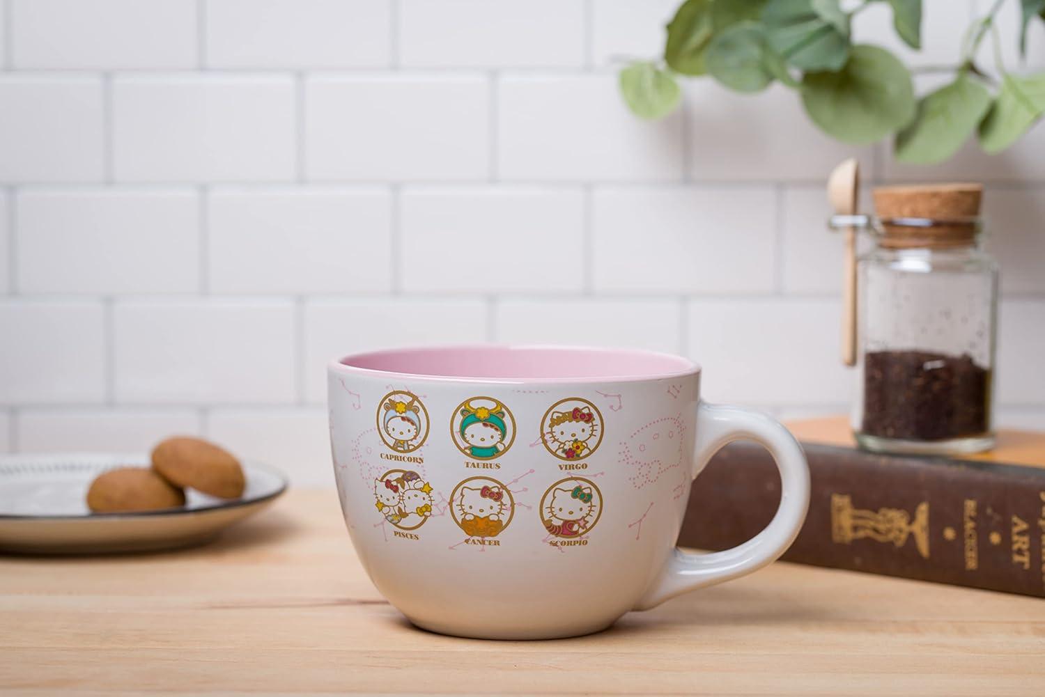 imageSilver Buffalo Sanrio Hello Kitty Astrology Signs Zodiac Ceramic Soup Mug 24 Ounces