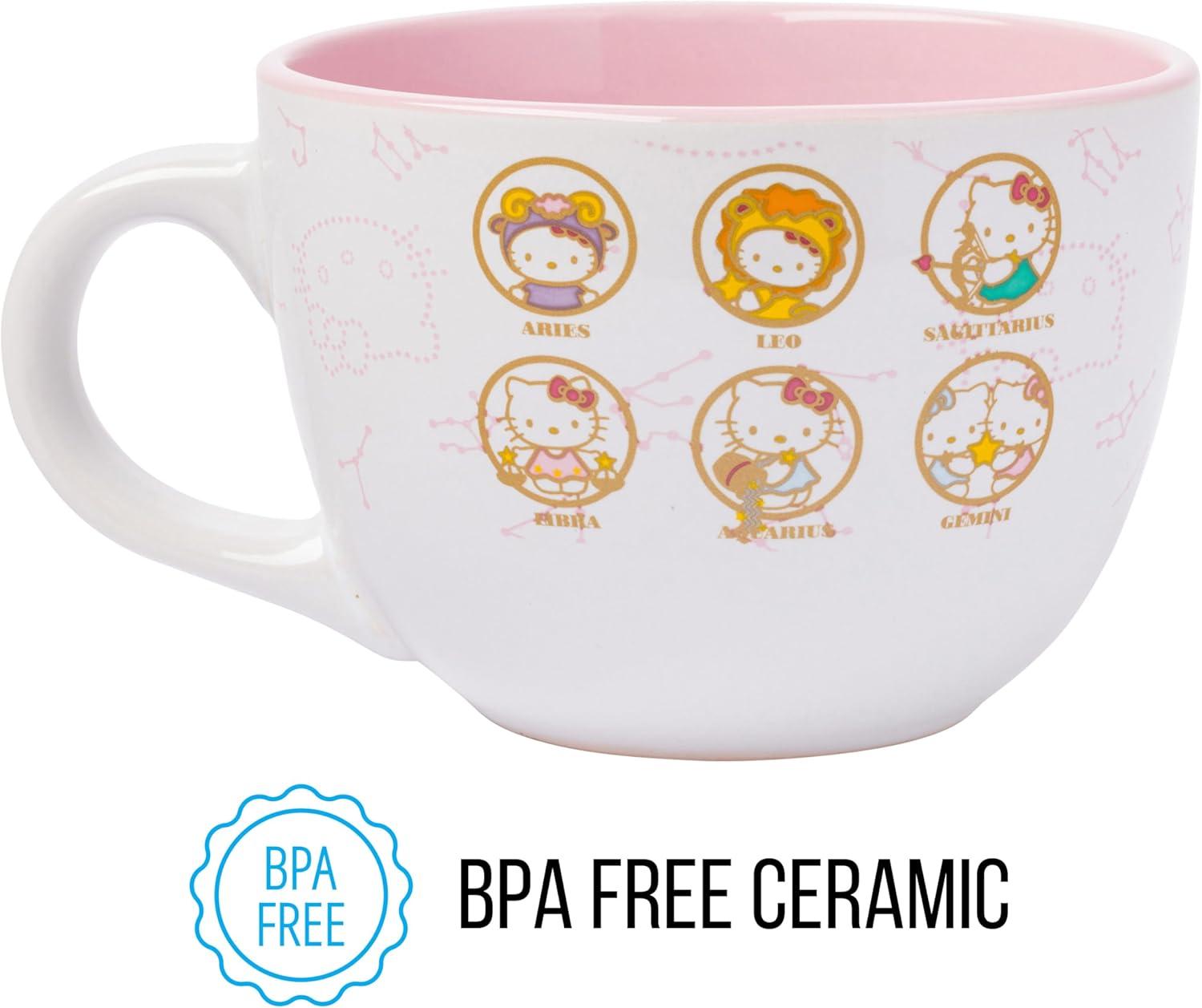 imageSilver Buffalo Sanrio Hello Kitty Astrology Signs Zodiac Ceramic Soup Mug 24 Ounces