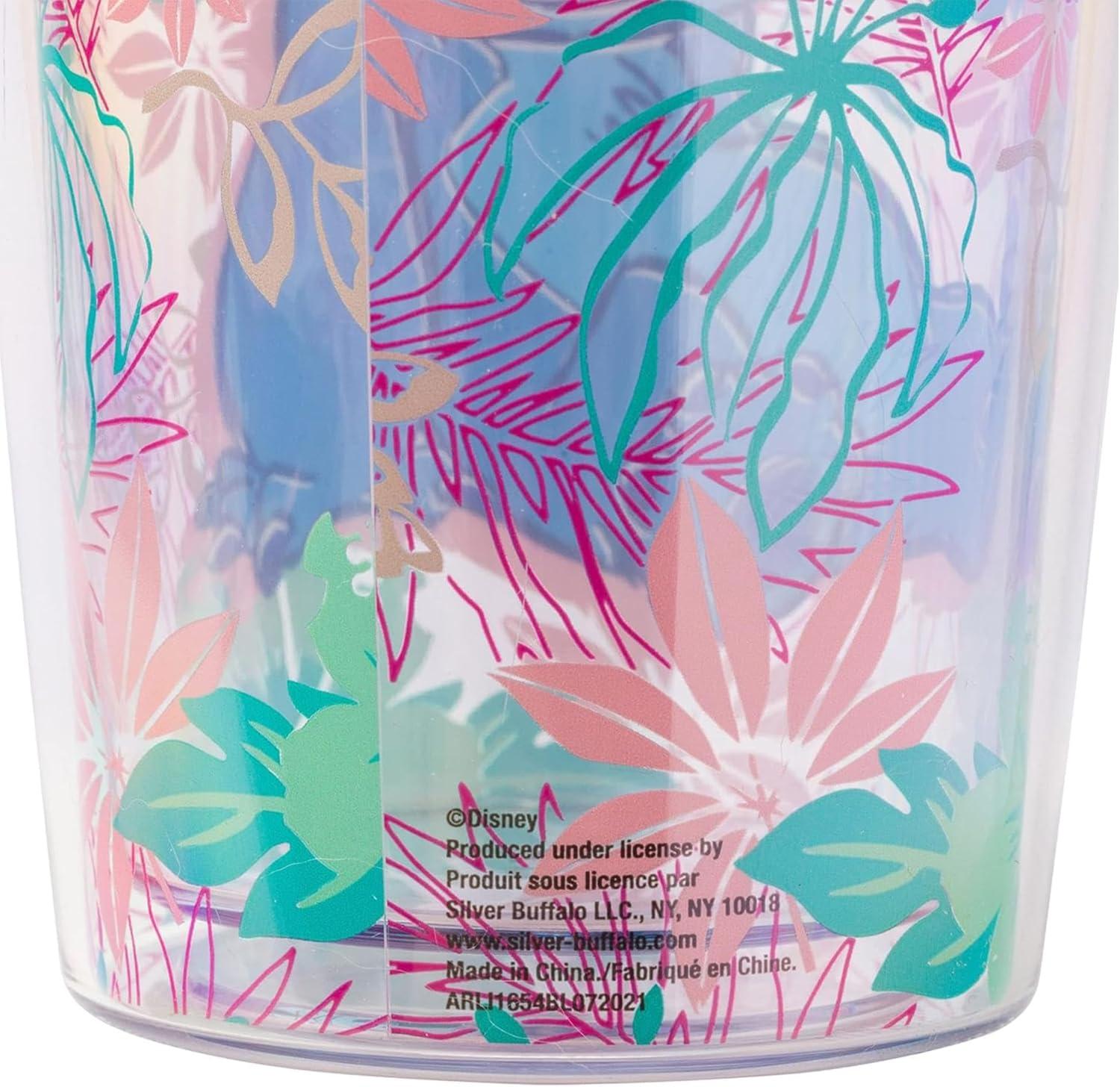 imageSilver Buffalo Sanrio Hello Kitty Strawberry Double Wall Travel Tumbler with Slide Close Lid 20 OuncesLilo and Stitch Floral Red 20 Ounces