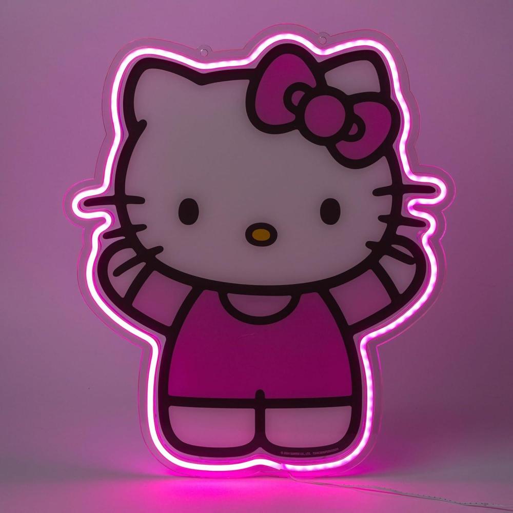 imageSilver Buffalo Hello Kitty Face with Pink Bow 20ct Decorative String Lights 7 Feet Long Battery Powered Batteries Not Included Pink LED Indoor Use OnlyHello Kitty Face LED Neon Light