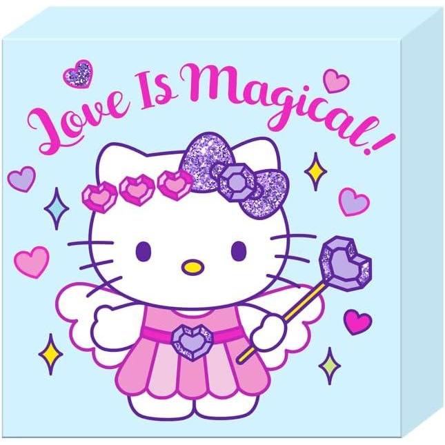 imageSilver Buffalo Hello Kitty Love is Magical Glitter 6quot x 6quot x 15quot Box Wall Sign