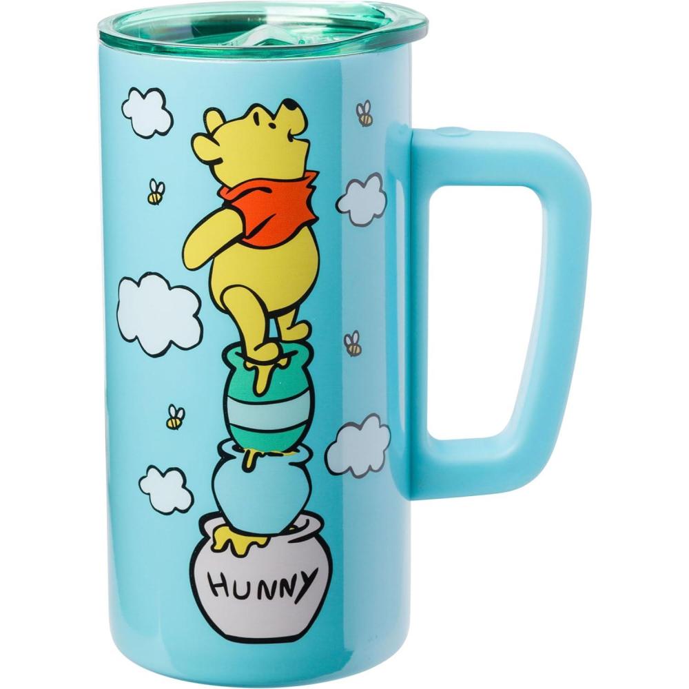 imageSilver Buffalo Sanrio Hello Kitty Strawberry Double Wall Travel Tumbler with Slide Close Lid 20 OuncesWinnie the Pooh 15 Ounces