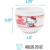 Silver Buffalo Hello Kitty Nissin Ceramic Ramen Bowl with Chopsticks, 20 Ounces
