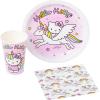 Silver Buffalo Hello Kitty Unicorn Rainbow Toss Paper Plates Cups Napkins Party Pack Set, 60 Piece