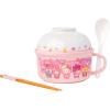Silver Buffalo Sanrio Hello Kitty and Friends Featuring Keroppi, My Melody, Badtz-Maru, and Pompompurin Soup Mug and Bowl Lid with Spoon and Chopsticks, 13 Ounce Bowl Lid, 22 Ounce Soup Mug