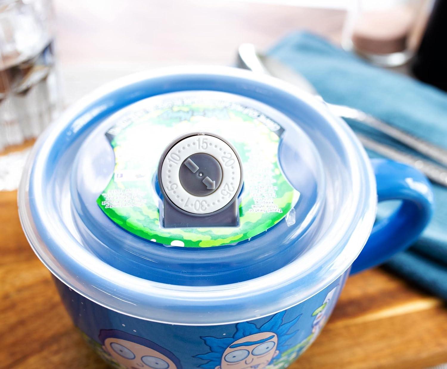 imageSilver Buffalo Lilo and Stitch Aloha Multi Face Ceramic Soup Mug with Vented Plastic Lid 24 Ounces 1 Count Pack of 1Blue