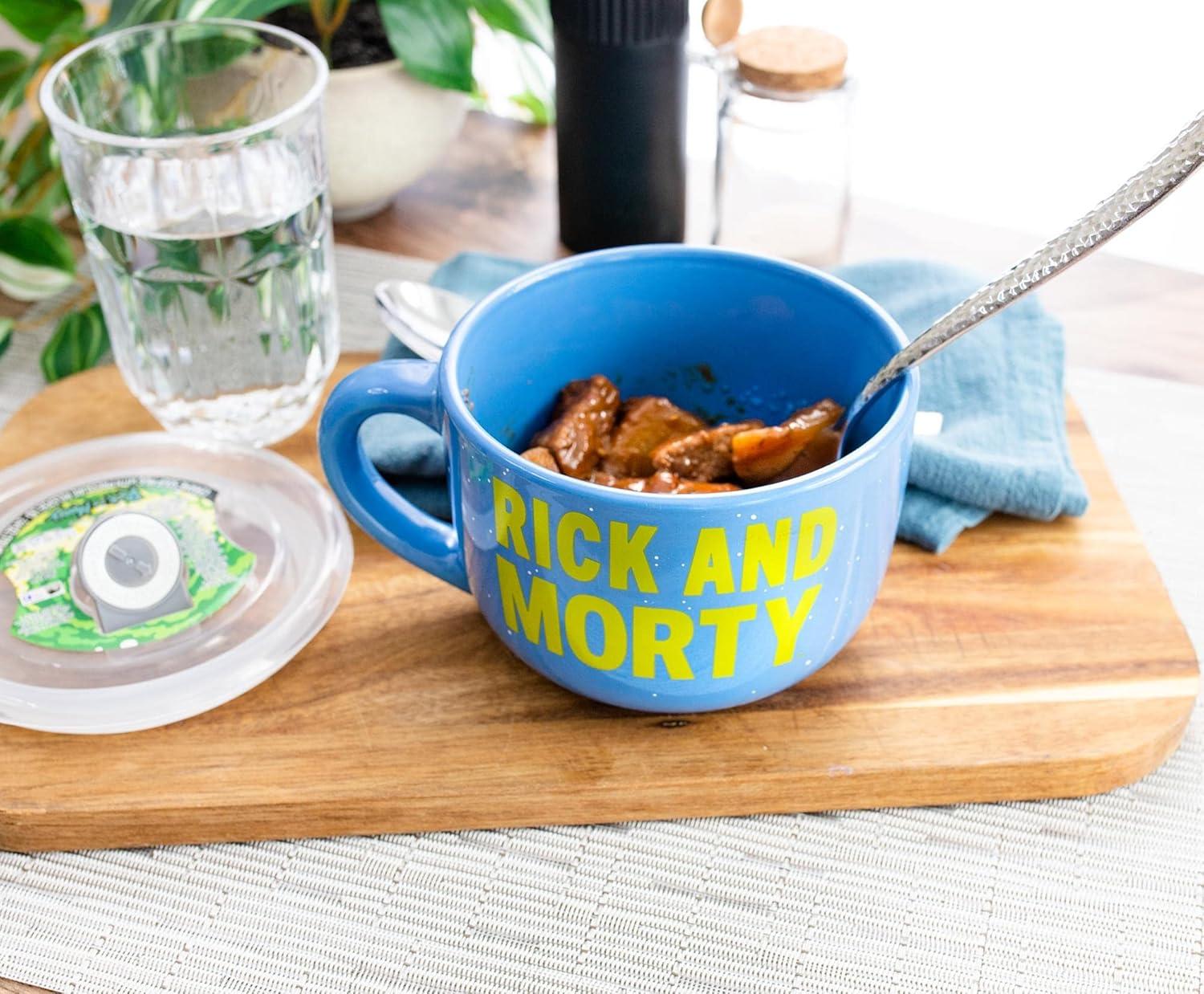 imageSilver Buffalo Lilo and Stitch Aloha Multi Face Ceramic Soup Mug with Vented Plastic Lid 24 Ounces 1 Count Pack of 1Blue