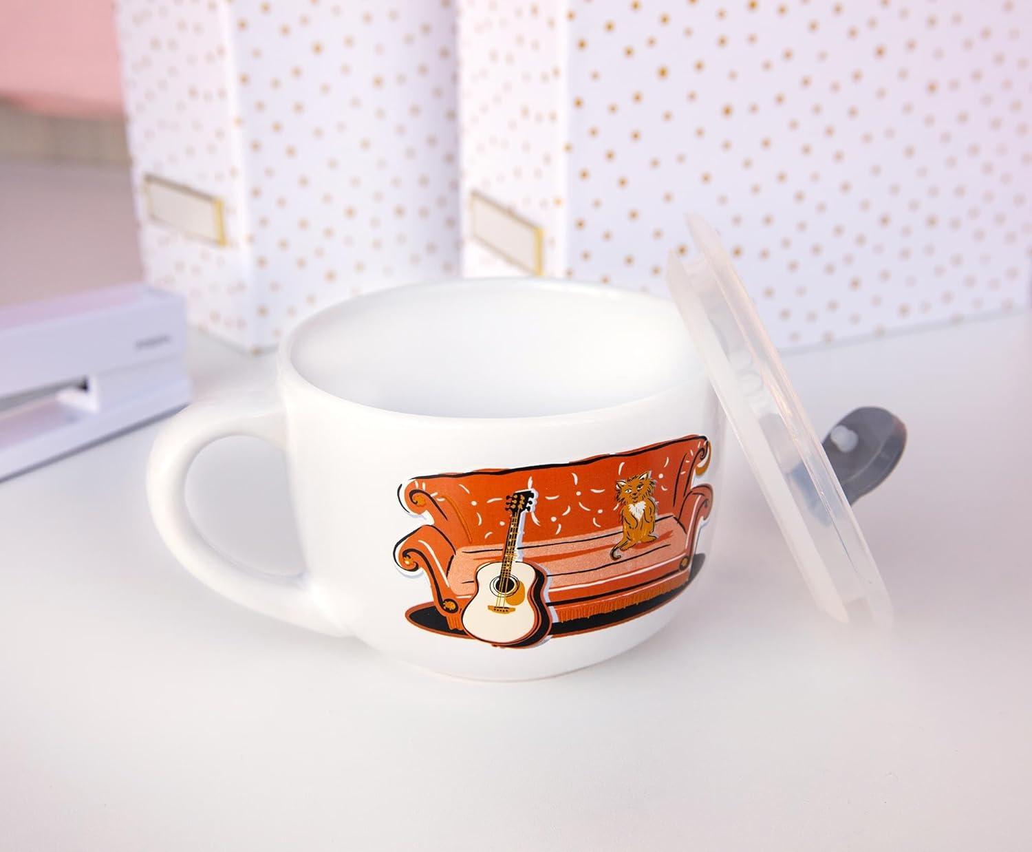 imageSilver Buffalo Lilo and Stitch Aloha Multi Face Ceramic Soup Mug with Vented Plastic Lid 24 Ounces 1 Count Pack of 1Friends Central Perk