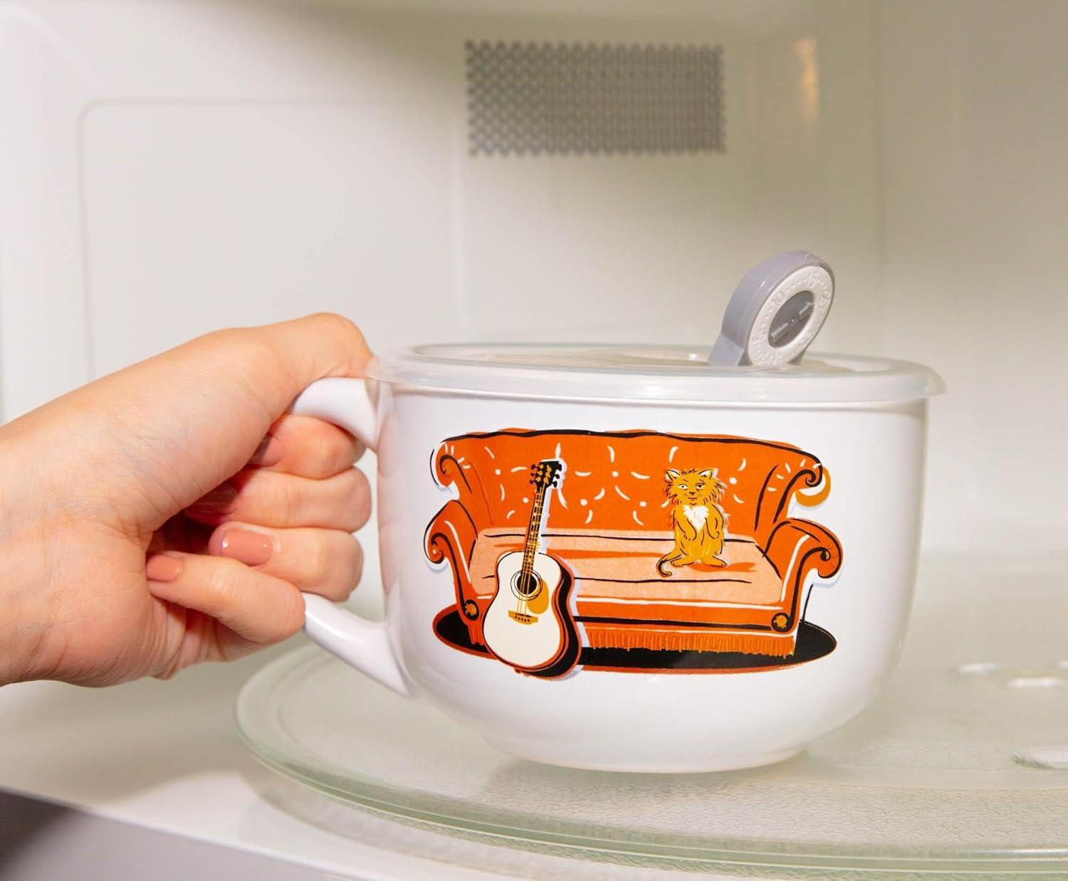 imageSilver Buffalo Lilo and Stitch Aloha Multi Face Ceramic Soup Mug with Vented Plastic Lid 24 Ounces 1 Count Pack of 1Friends Central Perk