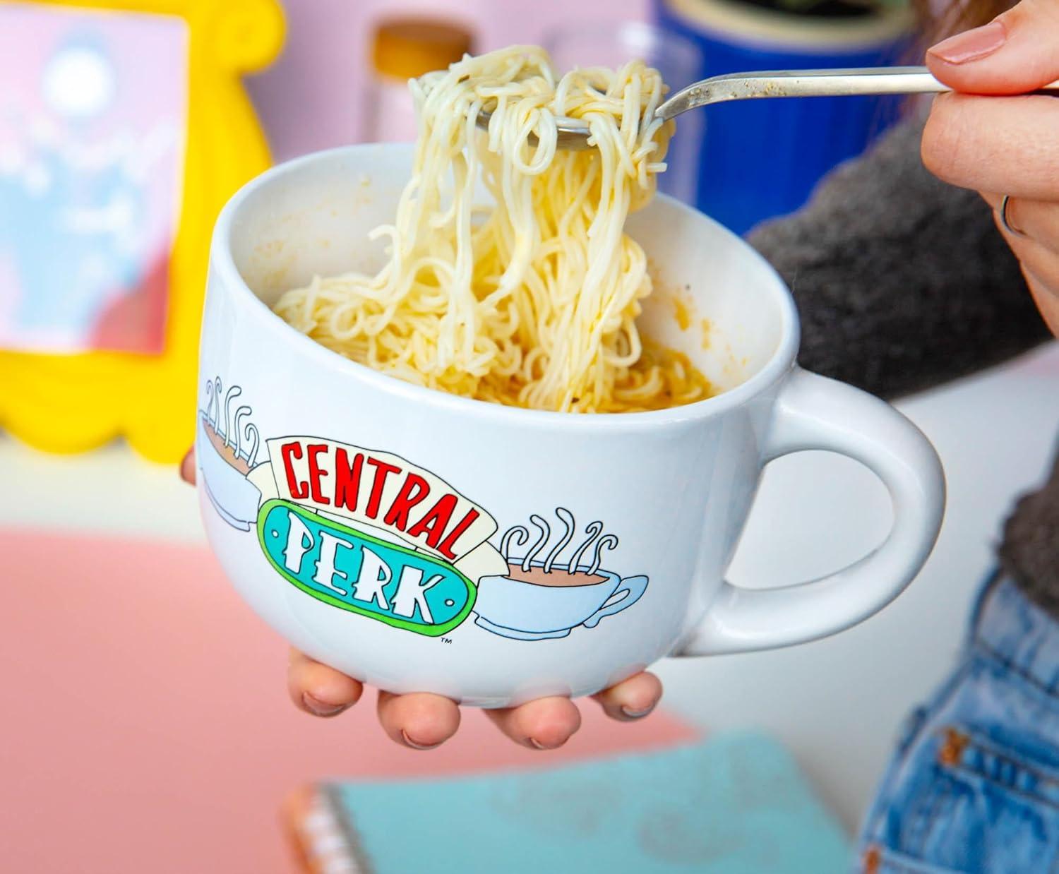 imageSilver Buffalo Lilo and Stitch Aloha Multi Face Ceramic Soup Mug with Vented Plastic Lid 24 Ounces 1 Count Pack of 1Friends Central Perk