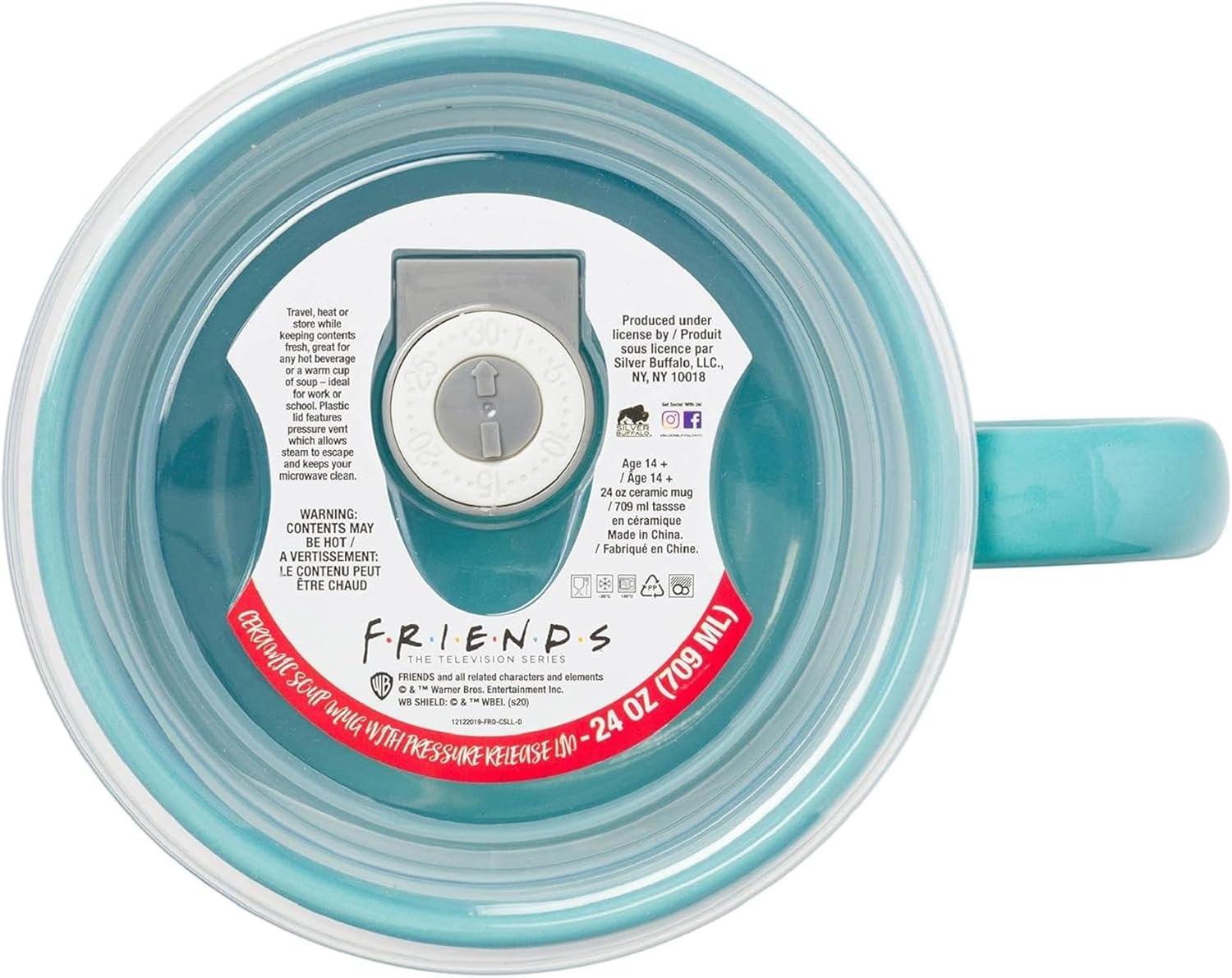 imageSilver Buffalo Lilo and Stitch Aloha Multi Face Ceramic Soup Mug with Vented Plastic Lid 24 Ounces 1 Count Pack of 1Friends How You Doin