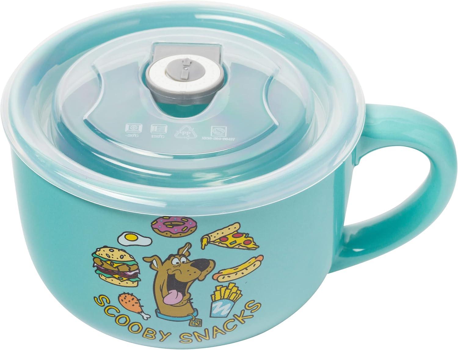 imageSilver Buffalo Lilo and Stitch Aloha Multi Face Ceramic Soup Mug with Vented Plastic Lid 24 Ounces 1 Count Pack of 1Green