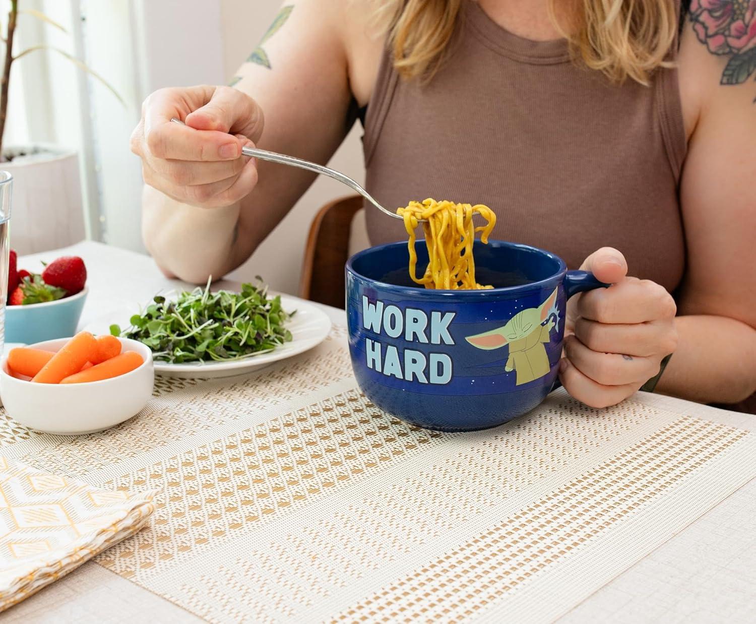 imageSilver Buffalo Lilo and Stitch Aloha Multi Face Ceramic Soup Mug with Vented Plastic Lid 24 Ounces 1 Count Pack of 1The Mandalorian Work Hard Nap Harder