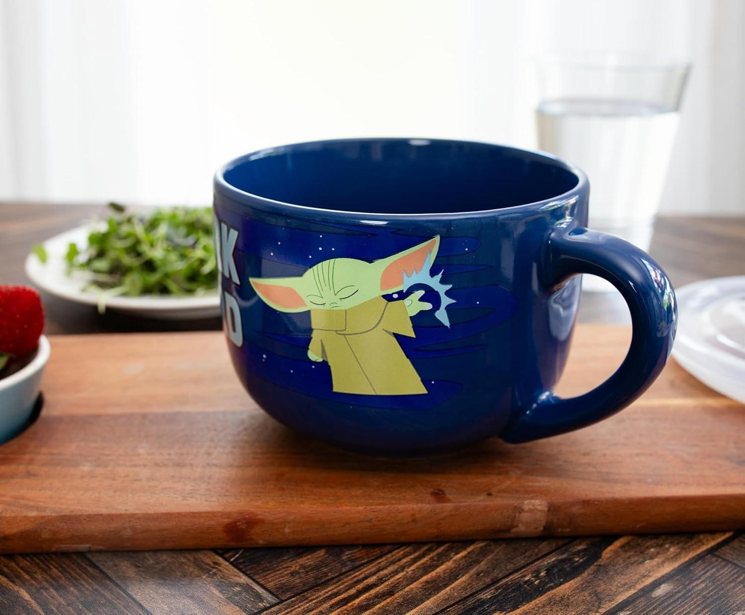 imageSilver Buffalo Lilo and Stitch Aloha Multi Face Ceramic Soup Mug with Vented Plastic Lid 24 Ounces 1 Count Pack of 1The Mandalorian Work Hard Nap Harder