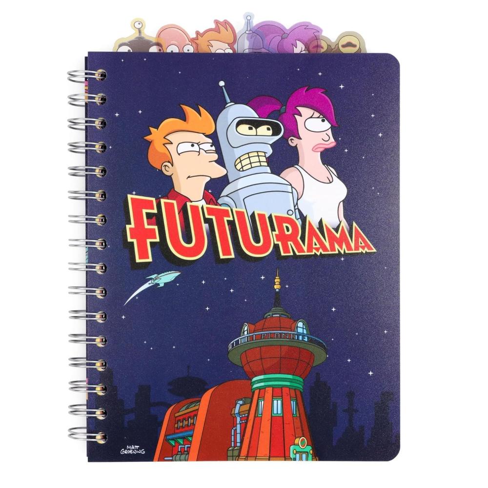 imageSilver Buffalo Futurama 6Tab Spiral Notebook Notepad Journal Stationery Paper 5 x 8 Inches