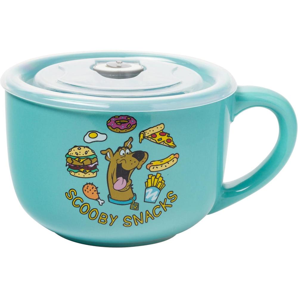 imageSilver Buffalo Lilo and Stitch Aloha Multi Face Ceramic Soup Mug with Vented Plastic Lid 24 Ounces 1 Count Pack of 1Green