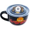 Silver Buffalo Lilo and Stitch Aloha Multi Face Ceramic Soup Mug with Vented Plastic Lid, 24 Ounces, 1 Count (Pack of 1)(Black)