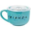 Silver Buffalo Lilo and Stitch Aloha Multi Face Ceramic Soup Mug with Vented Plastic Lid, 24 Ounces, 1 Count (Pack of 1)(Friends: How You Doin)