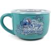 Silver Buffalo Lilo and Stitch Aloha Multi Face Ceramic Soup Mug with Vented Plastic Lid, 24 Ounces, 1 Count (Pack of 1)(Lilo and Stitch: Stay Weird)