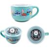 Silver Buffalo Lilo and Stitch Aloha Multi Face Ceramic Soup Mug with Vented Plastic Lid, 24 Ounces, 1 Count (Pack of 1)(Lilo and Stitch: Various Faces of Stitch)