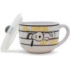Silver Buffalo Lilo and Stitch Aloha Multi Face Ceramic Soup Mug with Vented Plastic Lid, 24 Ounces, 1 Count (Pack of 1)(Peanuts: Did Someone Say Food?)