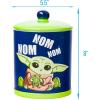 Silver Buffalo Star Wars The Mandalorian Baby Yoda Grogu Nom Nom The Child Eating Frog Eggs Ceramic Cookie Snack Jar (Medium)