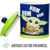 Silver Buffalo Star Wars The Mandalorian Baby Yoda Grogu Nom Nom The Child Eating Frog Eggs Ceramic Cookie Snack Jar (Medium)