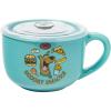 Silver Buffalo Lilo and Stitch Aloha Multi Face Ceramic Soup Mug with Vented Plastic Lid, 24 Ounces, 1 Count (Pack of 1)(Green)