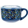 Silver Buffalo Lilo and Stitch Aloha Multi Face Ceramic Soup Mug with Vented Plastic Lid, 24 Ounces, 1 Count (Pack of 1)(Lilo and Stitch: Eating Pineapple)