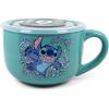 Silver Buffalo Lilo and Stitch Aloha Multi Face Ceramic Soup Mug with Vented Plastic Lid, 24 Ounces, 1 Count (Pack of 1)(Lilo and Stitch: Stay Weird)