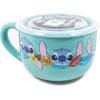 Silver Buffalo Lilo and Stitch Aloha Multi Face Ceramic Soup Mug with Vented Plastic Lid, 24 Ounces, 1 Count (Pack of 1)(Lilo and Stitch: Various Faces of Stitch)