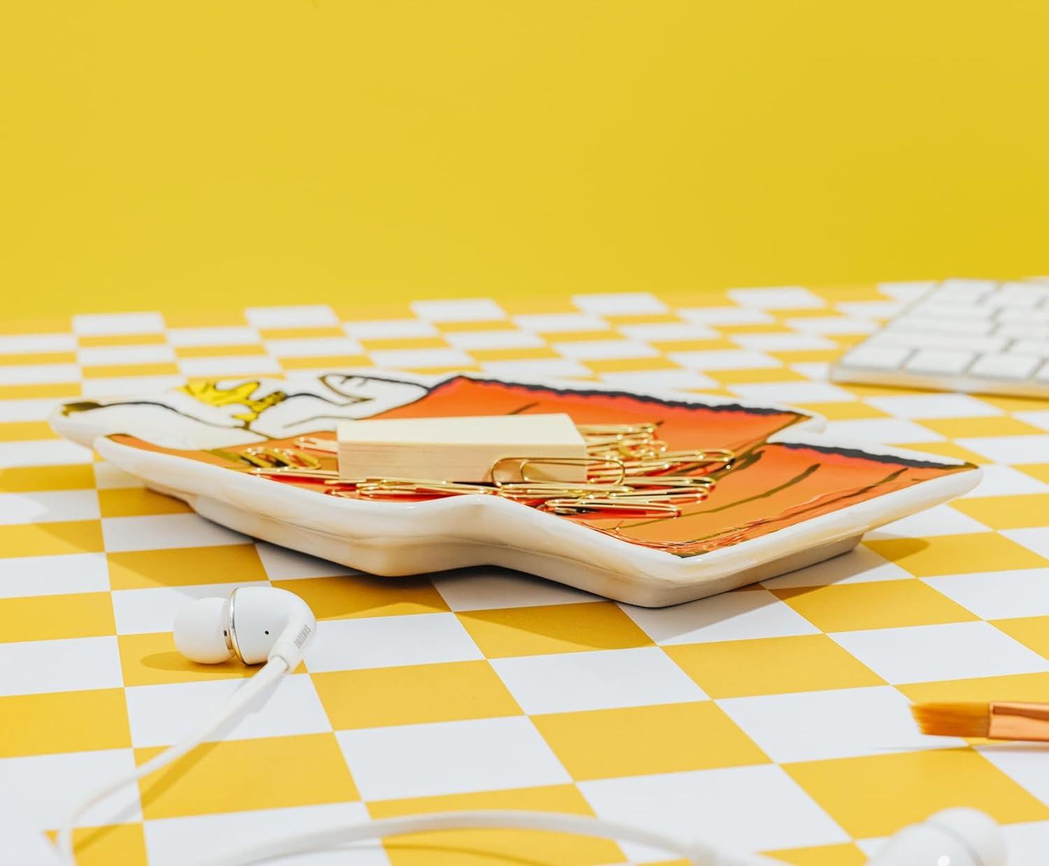 imagePeanuts Snoopy and Woodstock Sculpted Ceramic Trinket Tray Storage Dish Organizer For Jewelry Accessories Keys