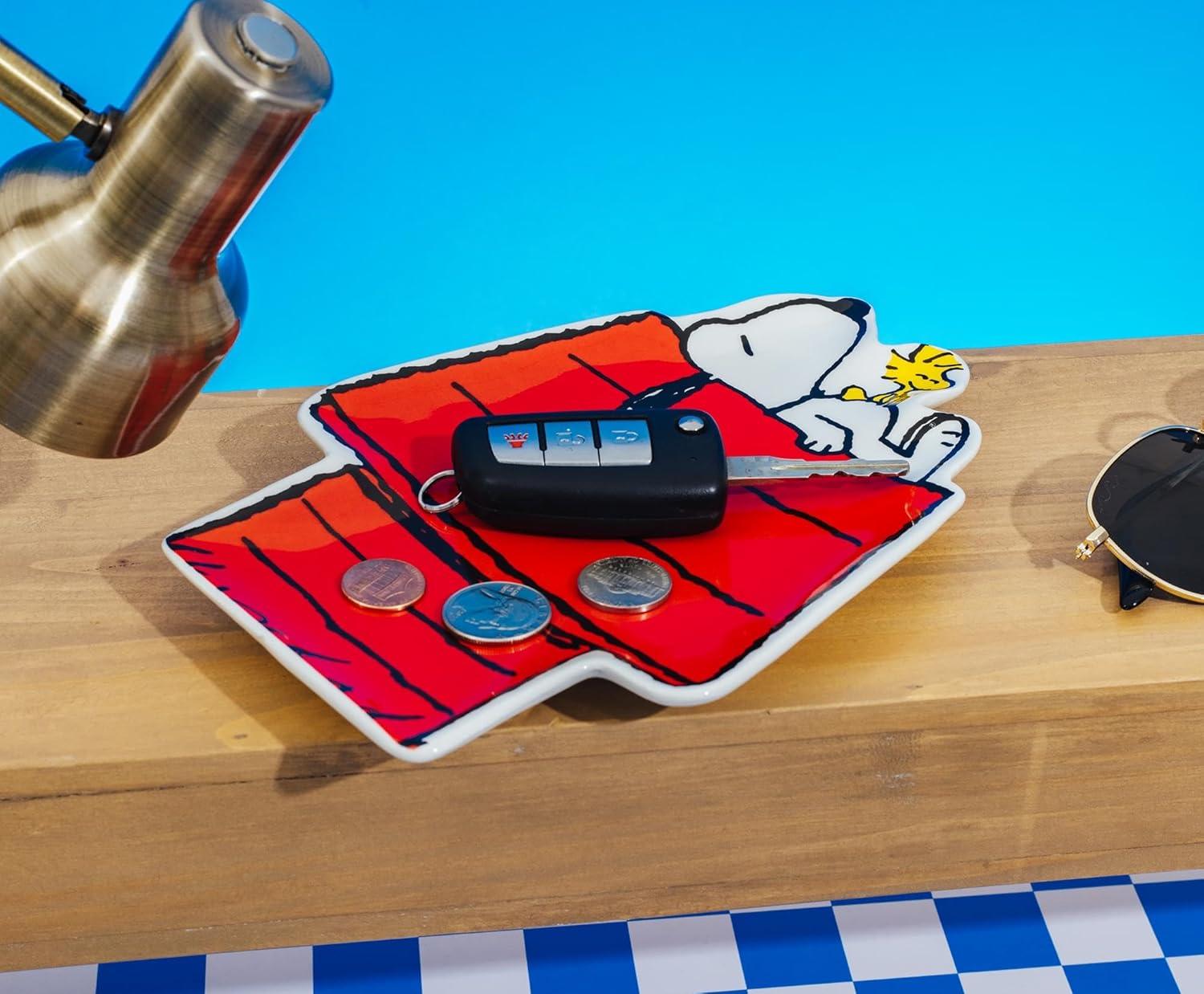 imagePeanuts Snoopy and Woodstock Sculpted Ceramic Trinket Tray Storage Dish Organizer For Jewelry Accessories Keys