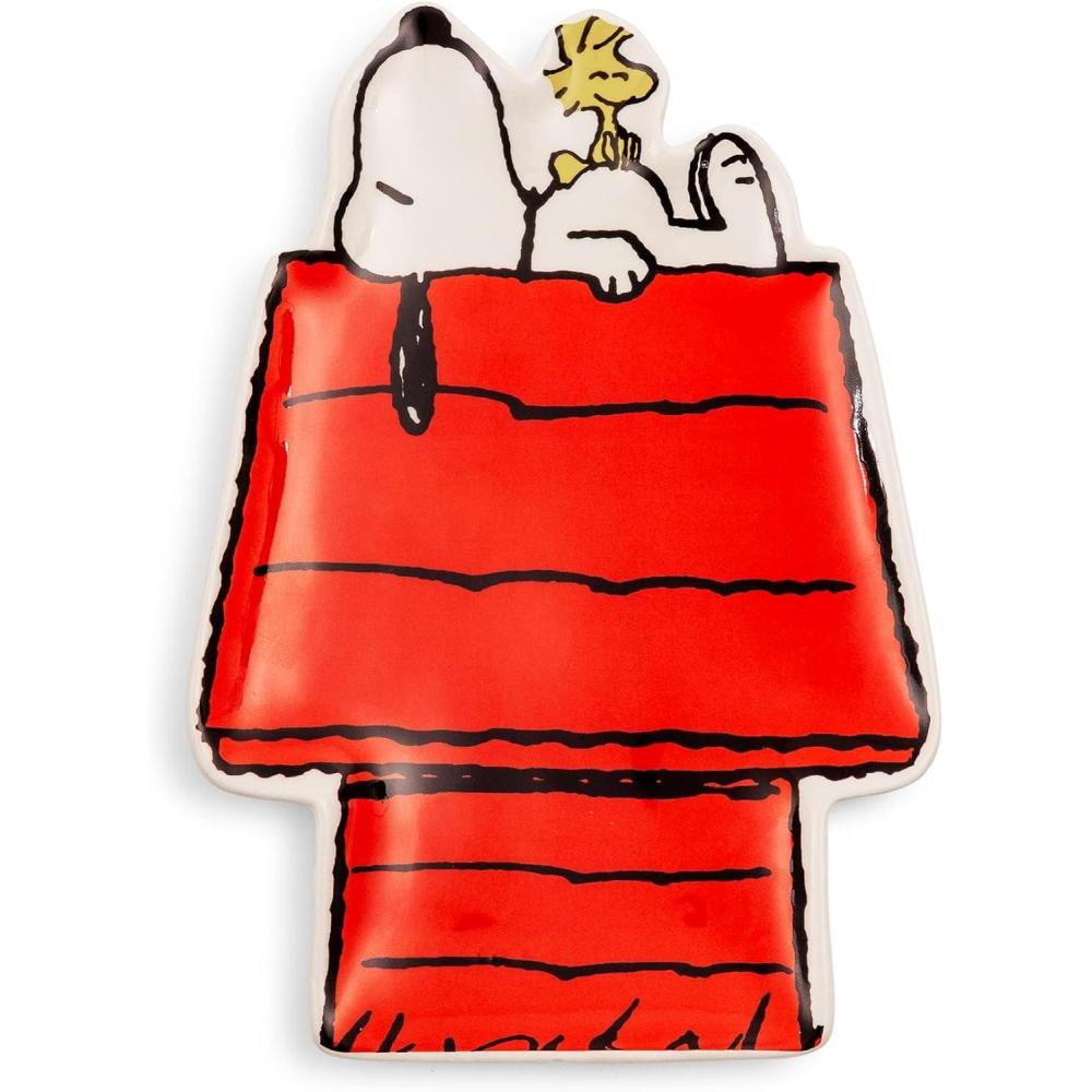 imagePeanuts Snoopy and Woodstock Sculpted Ceramic Trinket Tray Storage Dish Organizer For Jewelry Accessories Keys