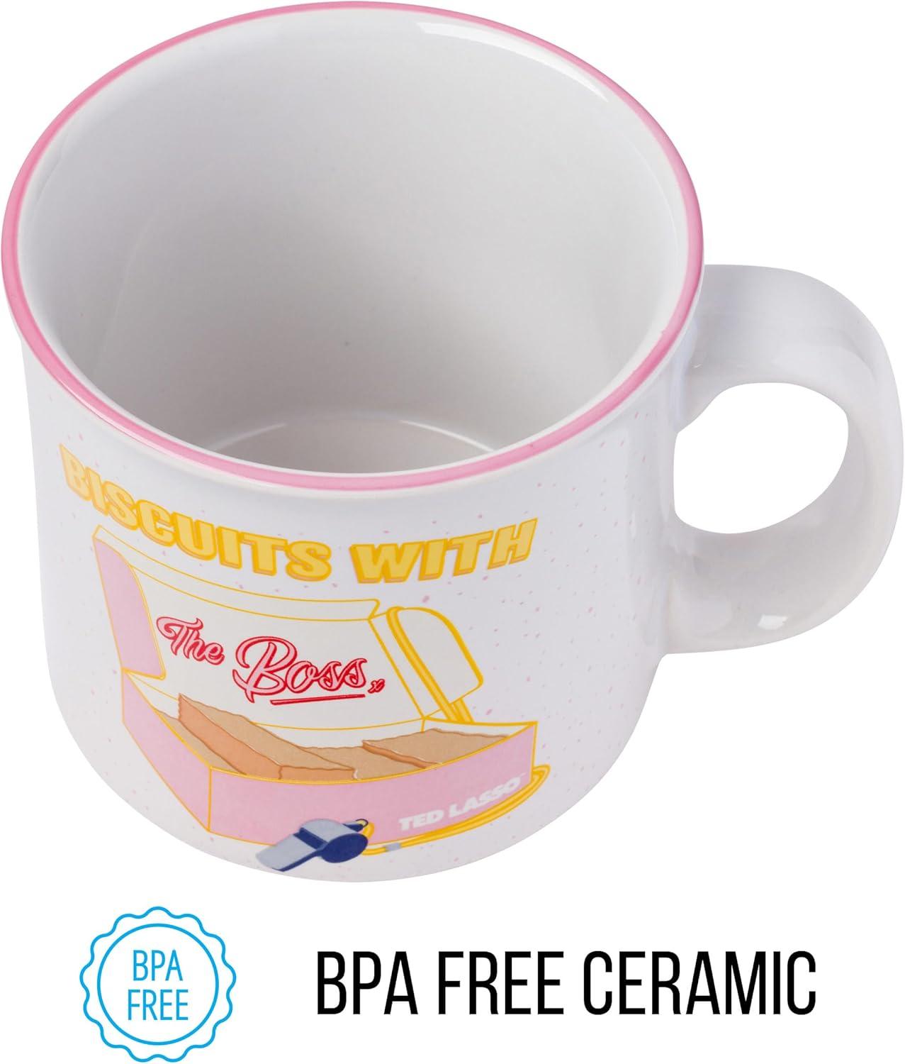 imageSilver Buffalo Ted Lasso Garbage Water Double Wall Stainless Steel Coffee Mug with Handle 15 OuncesTed Lasso Biscuits with the Boss